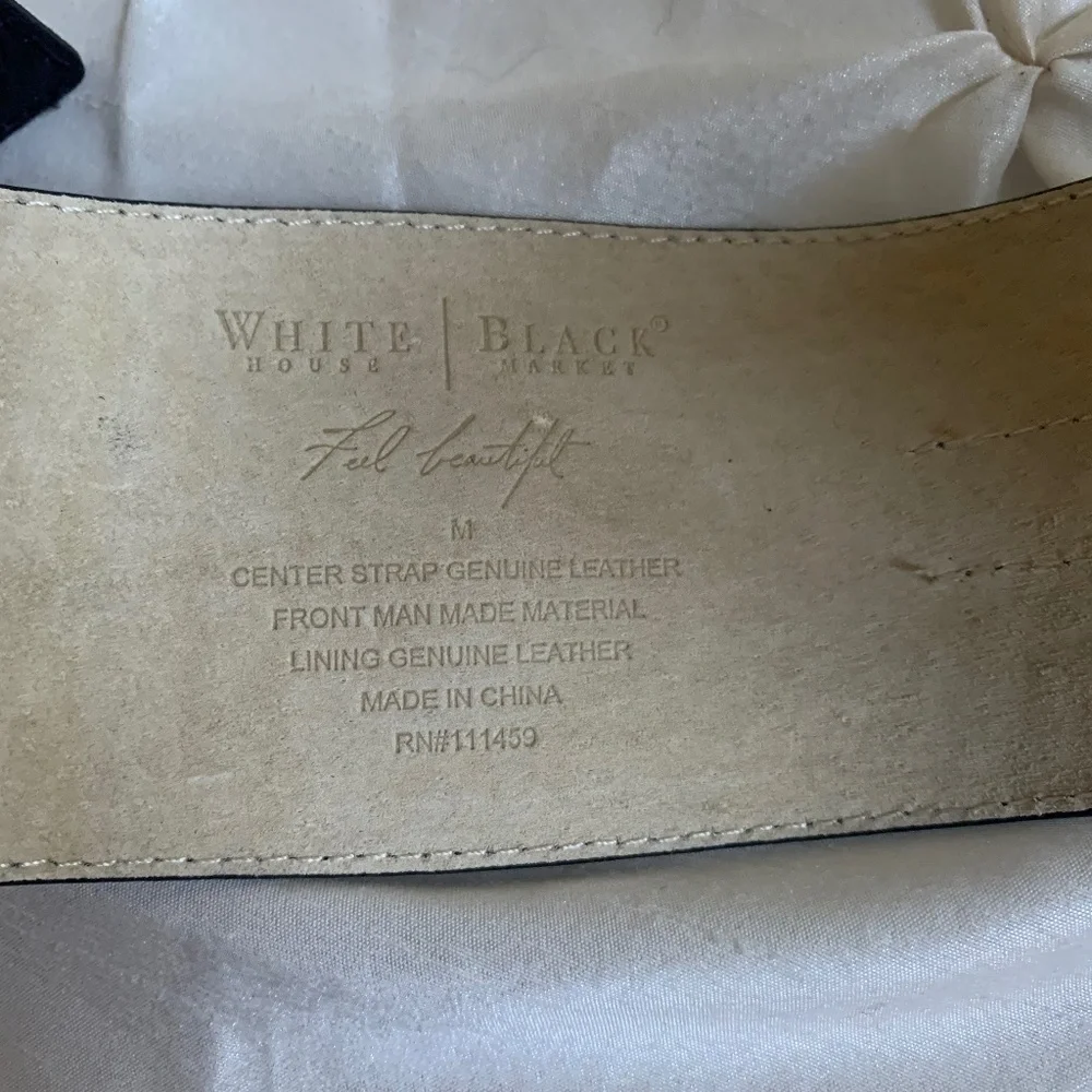 NWOT White House Black Market Purple/Black Snakeprint Belt sz M